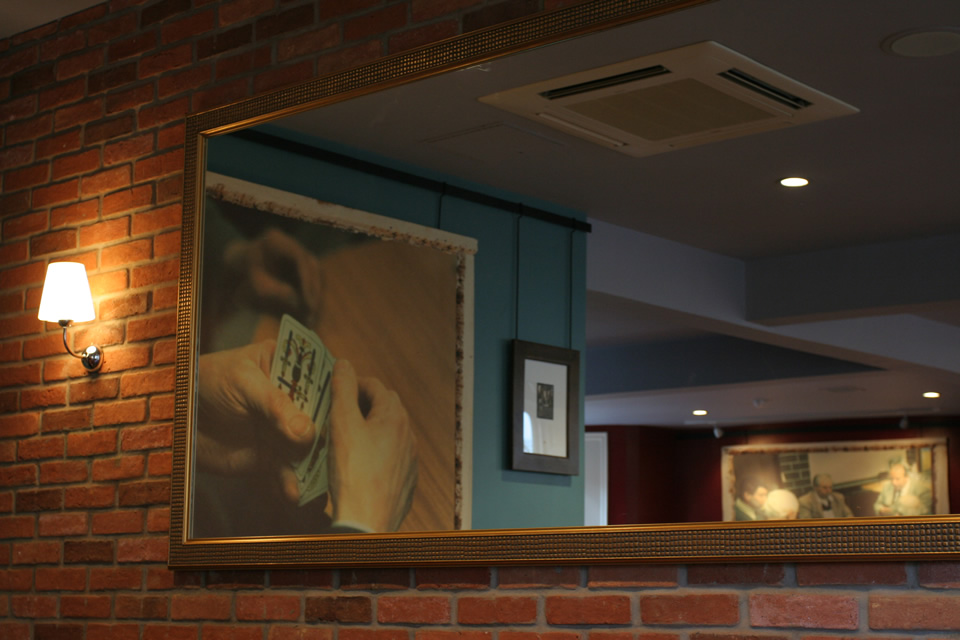 Stock art in a franchise coffee house