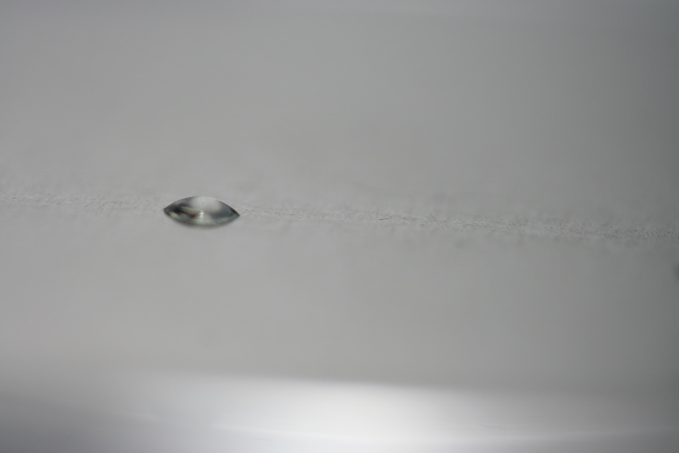 Water drop on metal surface