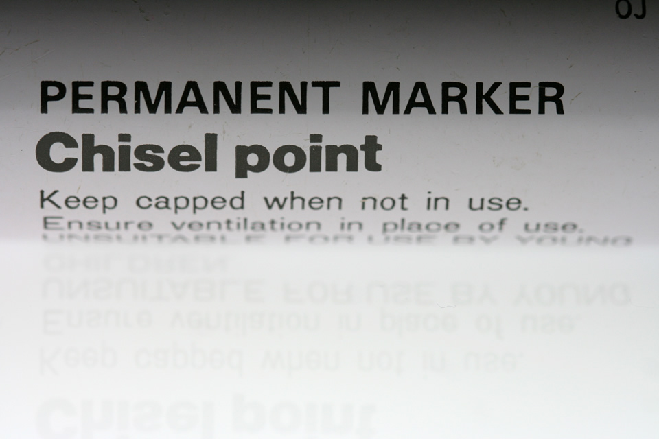Marker pen label (levels adjusted)