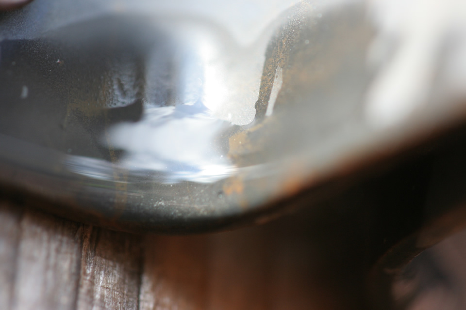 Hinge on a wooden door