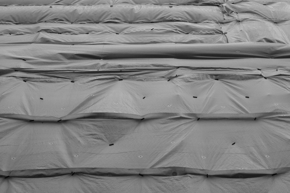 Canvas covering building work