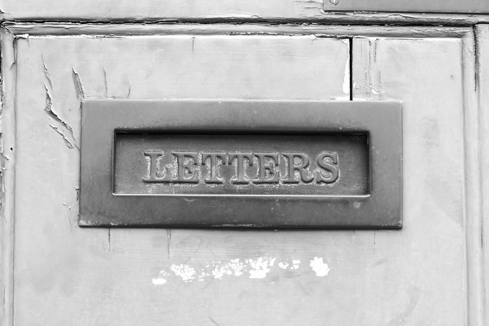 Letterbox in Birmingham's jewellery quarter