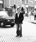 Unknown man stood in traffic, Edinburgh